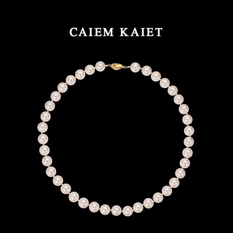 CAIEM KAIET 链子925银 施家珍珠项链女锁骨链法式优雅气质毛衣链