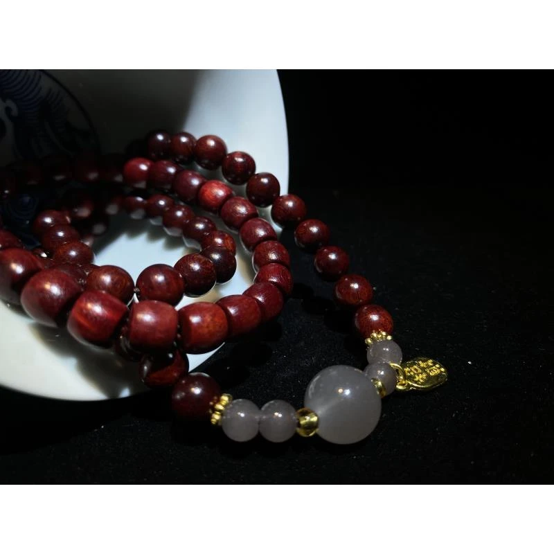 QL55【小叶紫檀烟灰双圈】<无礼盒>