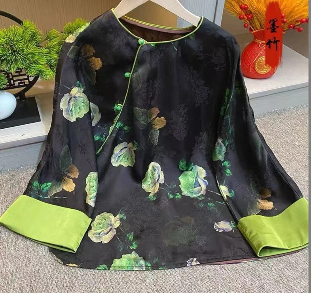 【693】2025新款新中式女装中国风上衣长袖衬衫秋款小衫