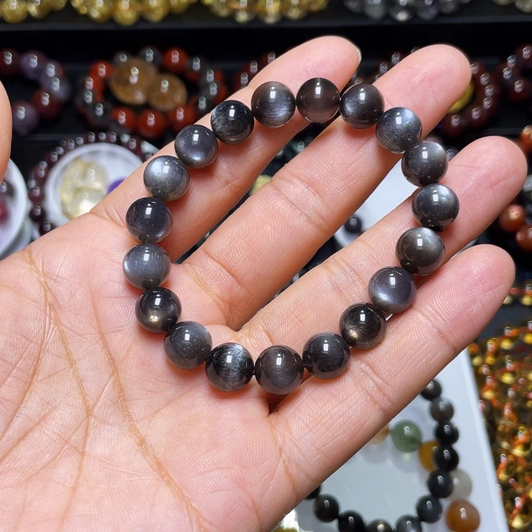马***影手链未镶嵌日光石黑骨干