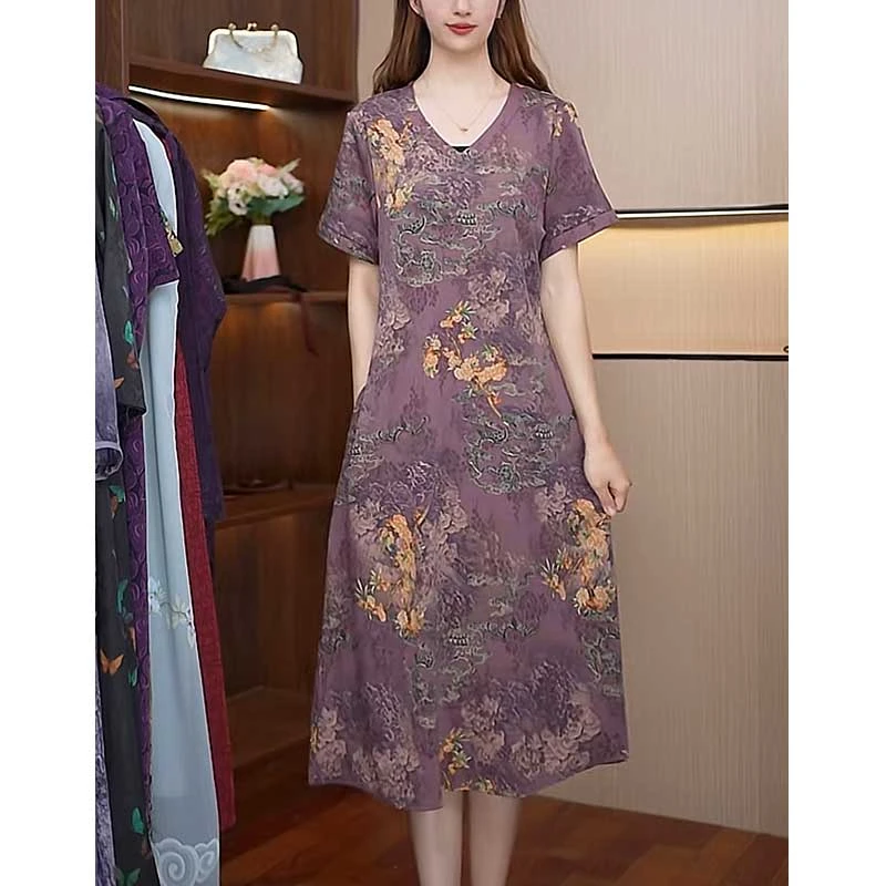 【轻奢经典！祥云纹】新款显白遮肉连衣裙B