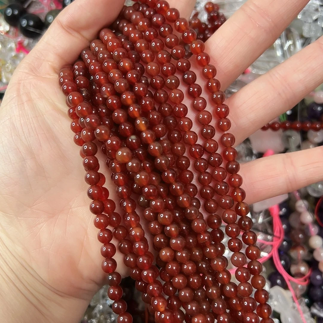 玛瑙/玉髓未镶嵌珠宝半成品，卡5红玛瑙2条