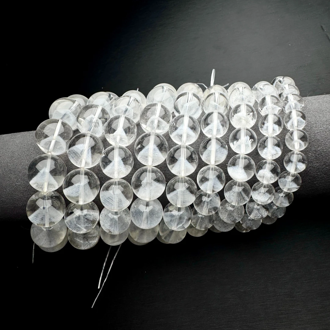 zbg1268白幽灵金字塔水晶手串（天然珠宝多样性发其一）