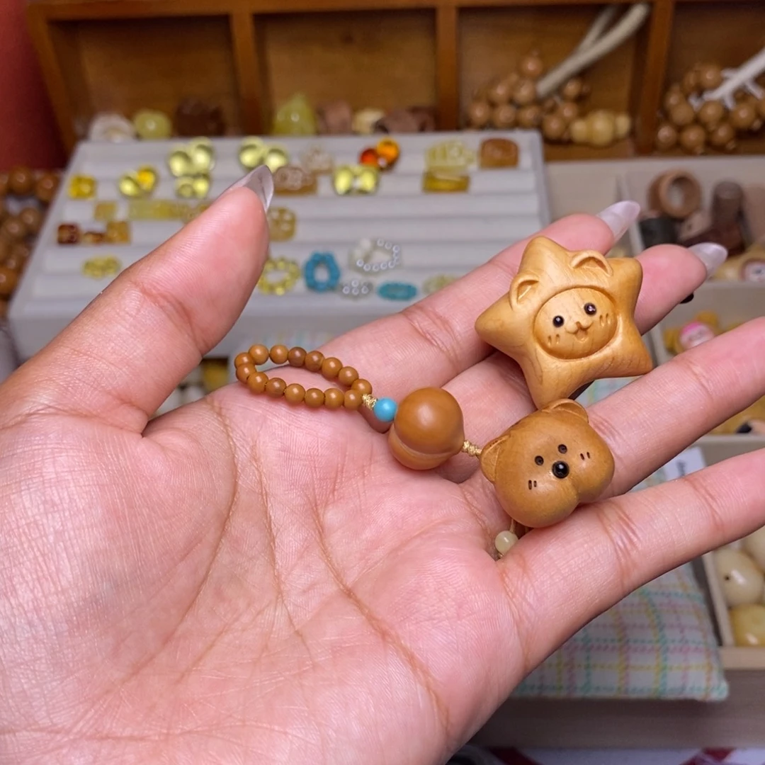 可***福吊坠猴头核桃熊头 星星 柯基滴流