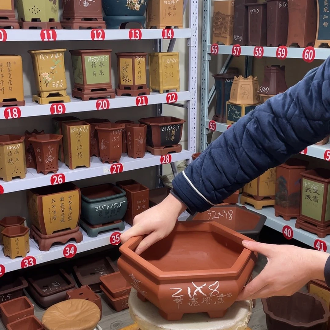 紫砂天心紫砂手工花盆