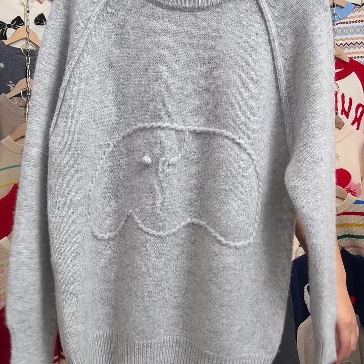 灰色大象刺绣双股150尺码