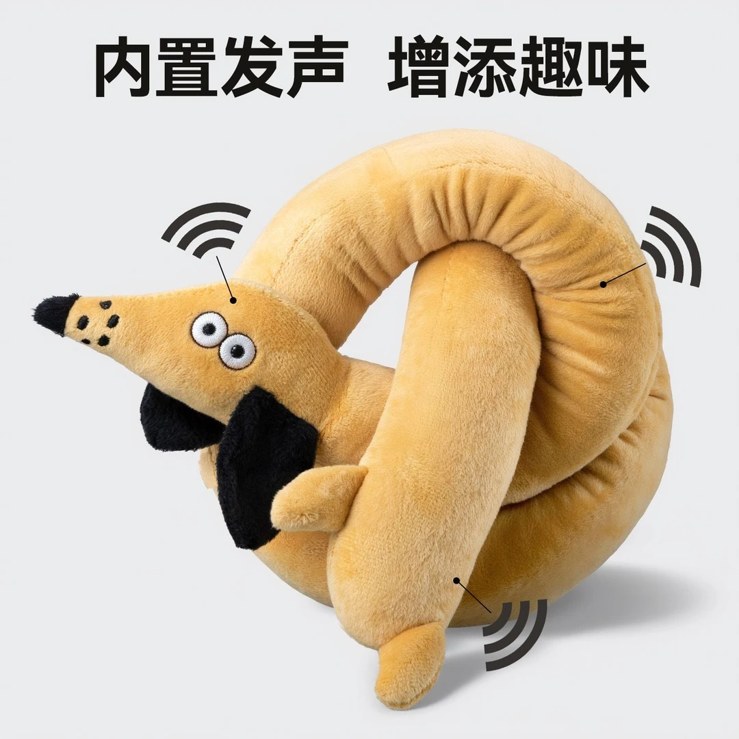 【1米超长】拔河发声仿真腊肠狗长条玩偶细长发声毛绒玩具大狗LW