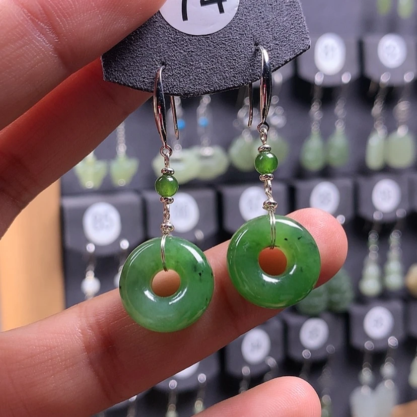 【闪购商品】和田玉耳饰银S925镶嵌宜****姐