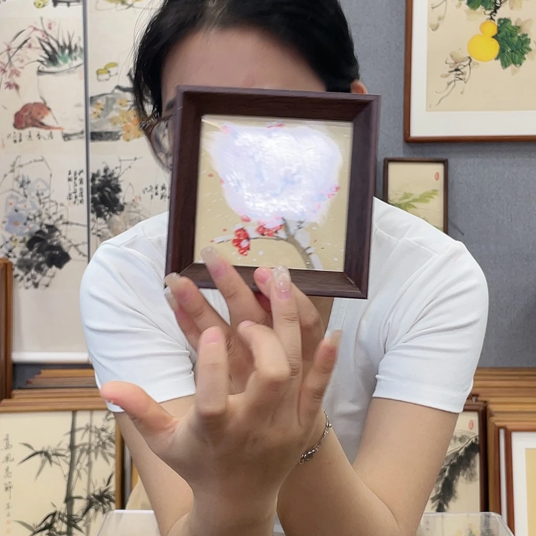 书法手绘带框尺寸：12*12