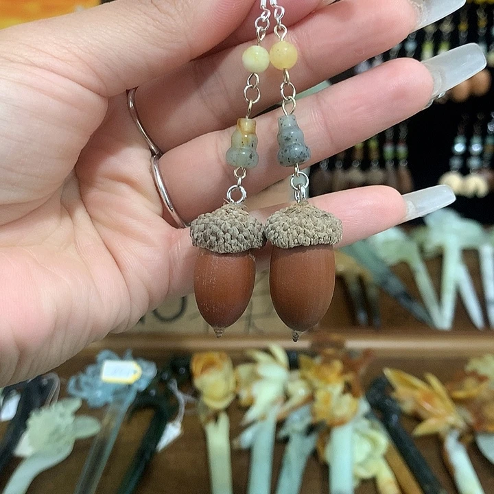 蛇纹石玉合金发饰