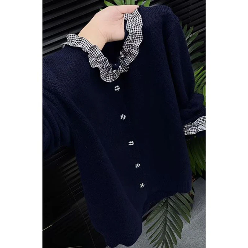 大码女装胖MM韩版设计感长袖针织开衫秋冬季宽松时尚百搭外穿上衣