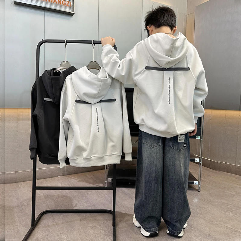 【实体品质】男童连帽卫衣春秋款2025新款大儿童上衣男孩韩版痞帅潮
