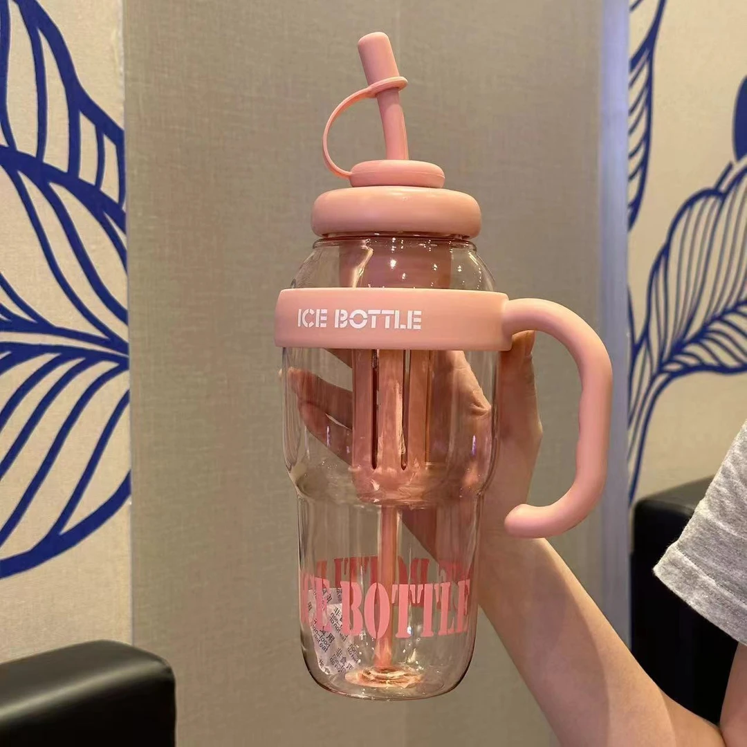 少女心网红耐摔大容量水杯高颜值塑料杯女生2025新款便携吸管杯