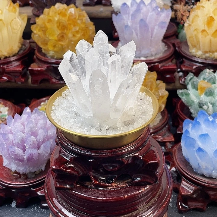 悠***生石材天然白水晶摆件