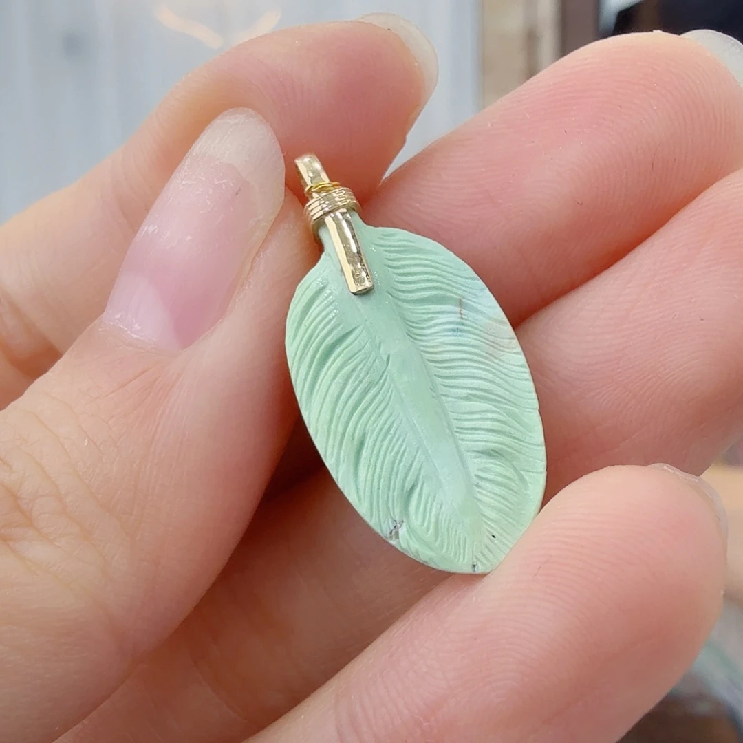 绿松石18K金镶嵌珠宝奇石