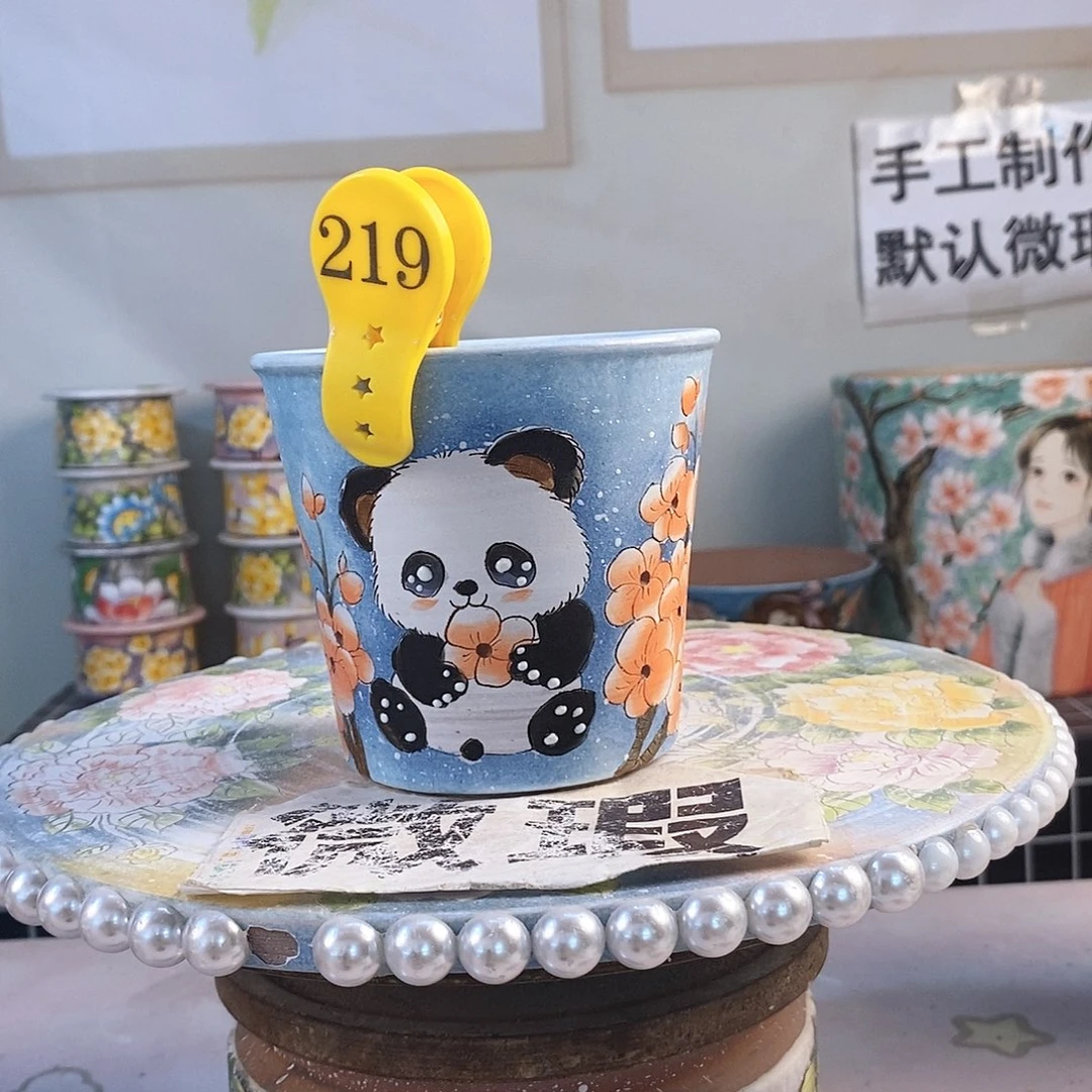 紫砂花盆红陶手绘花盆