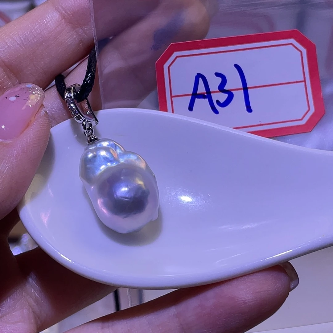 银S925镶嵌淡水珍珠巴洛克珍珠首饰