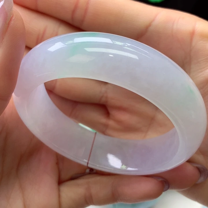 【闪购商品】翡翠手镯未镶嵌雨**荷天然翡翠手镯