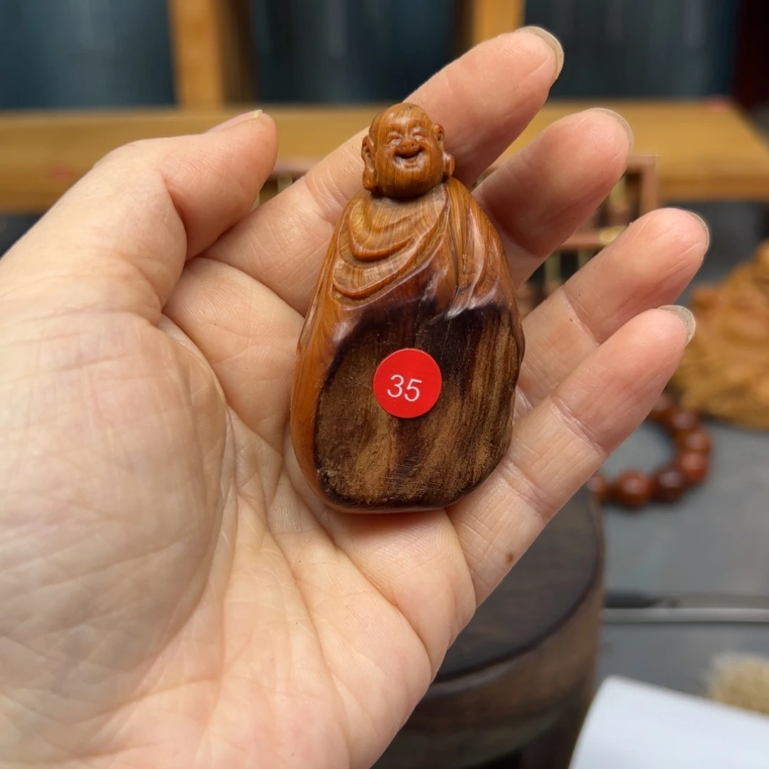 财***进木崖柏木摆件手把件