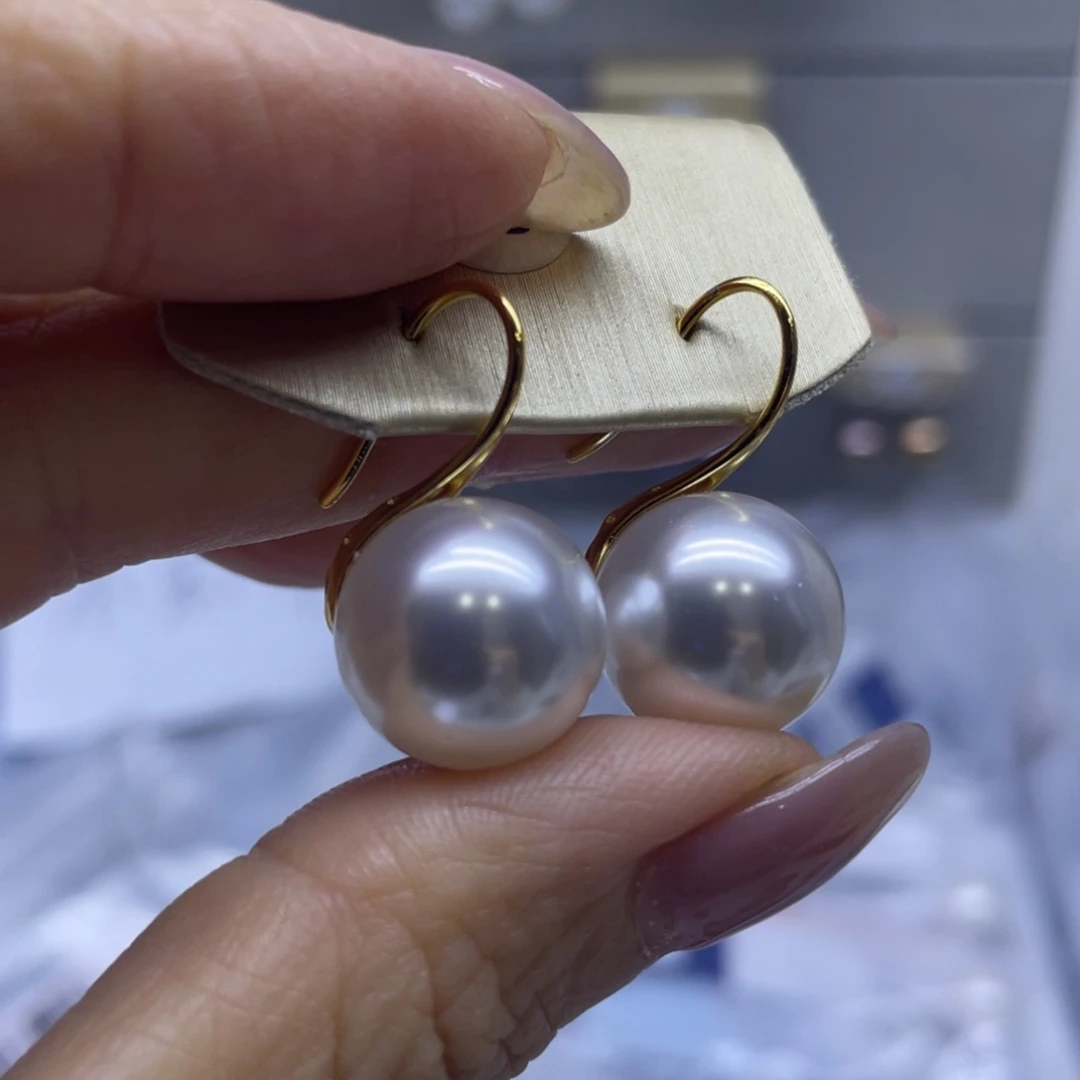 银S925镶嵌淡水珍珠耳饰