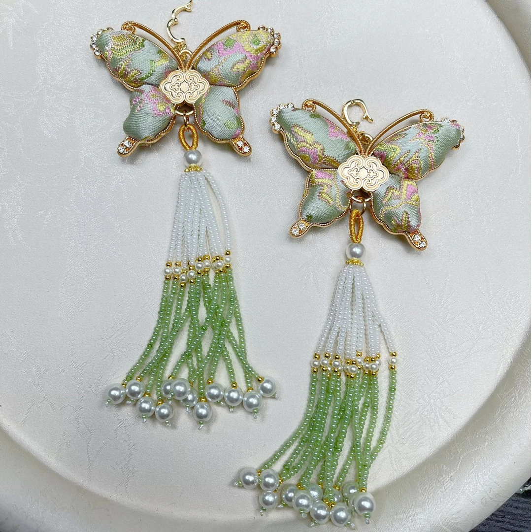 非遗宋锦蝴蝶万能扣吊坠颈饰挂件包挂车挂钥匙挂