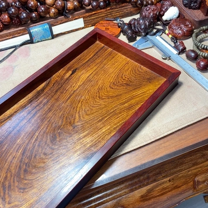 黄花梨/降香黄檀配小叶紫檀文盘32.5×18×2.8