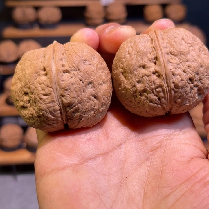 文玩核桃把件红旺云铁6号44mm