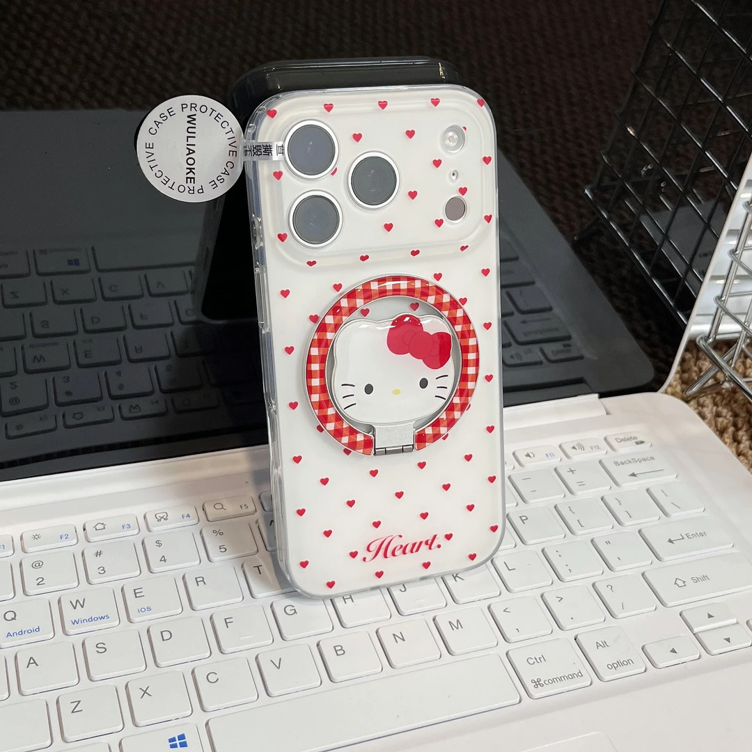 磁吸双层白底爱心一体ai拍照按键适用苹果iPhone17promax手机壳