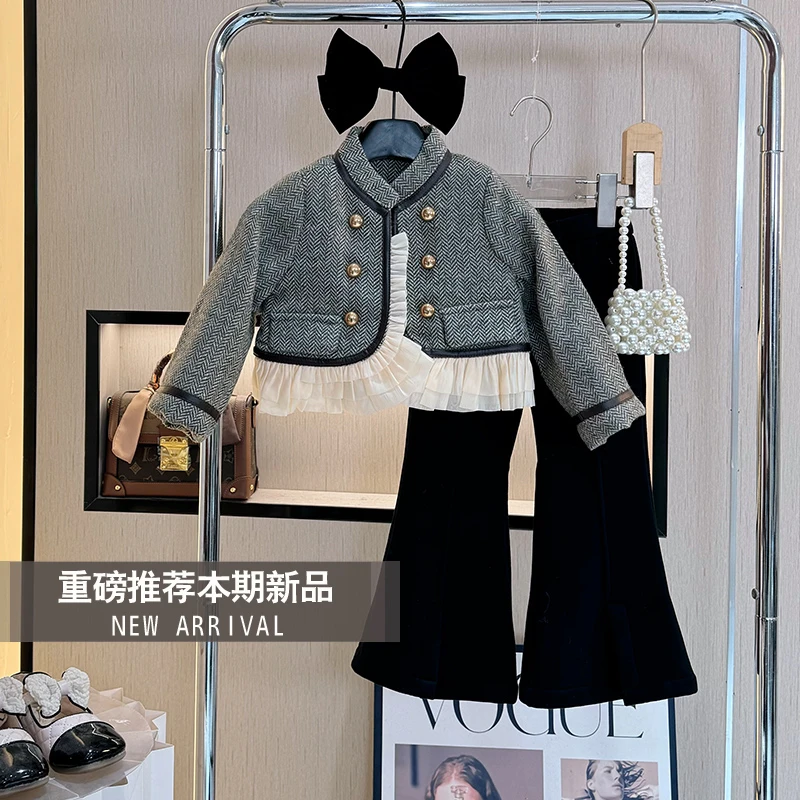 女童秋冬装2025新款小香风外套小女孩洋气时尚秋季儿童气质两件套