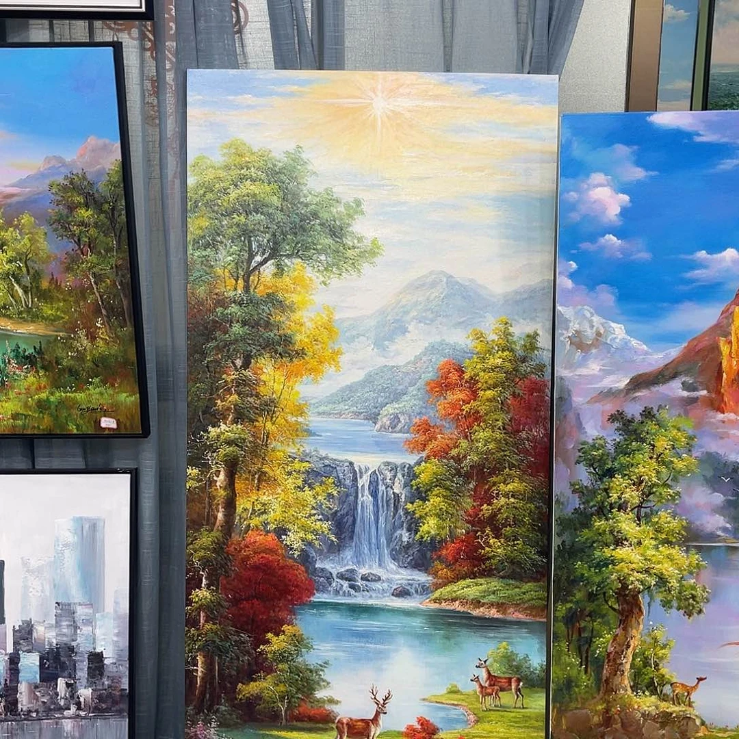 油画一****夕风景80/170带框-////