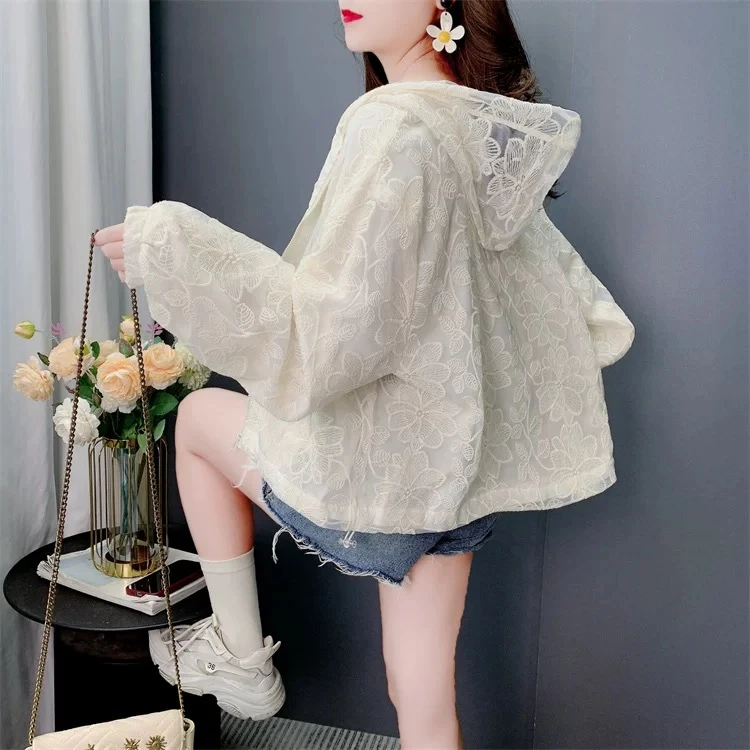 设计感类似拼接连帽开衫外套女春季2025新款宽松薄款休闲防晒上衣