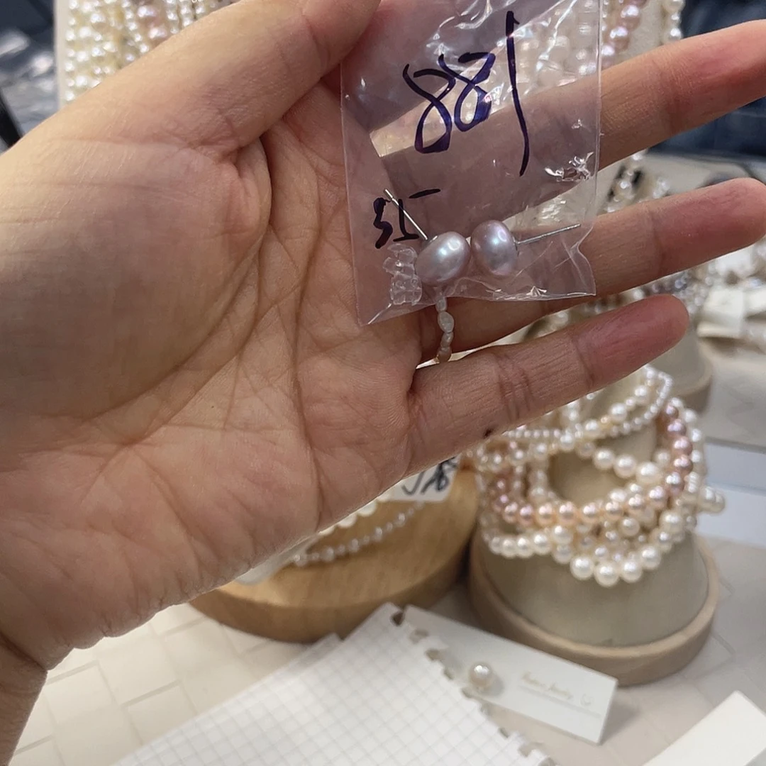 用***1淡水珍珠银S925镶嵌颈饰