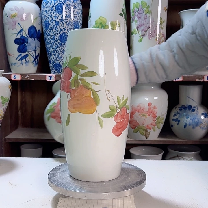 瓶高33腰鼓四字新款新款陶瓷