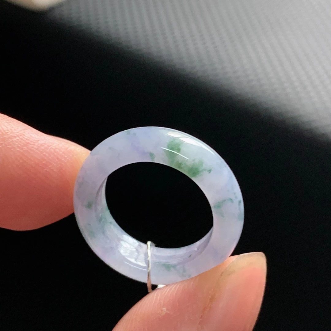 7号圈翡翠指环戒指戒圈天然a货玉石圆戒素圈缅料尾戒 Y271
