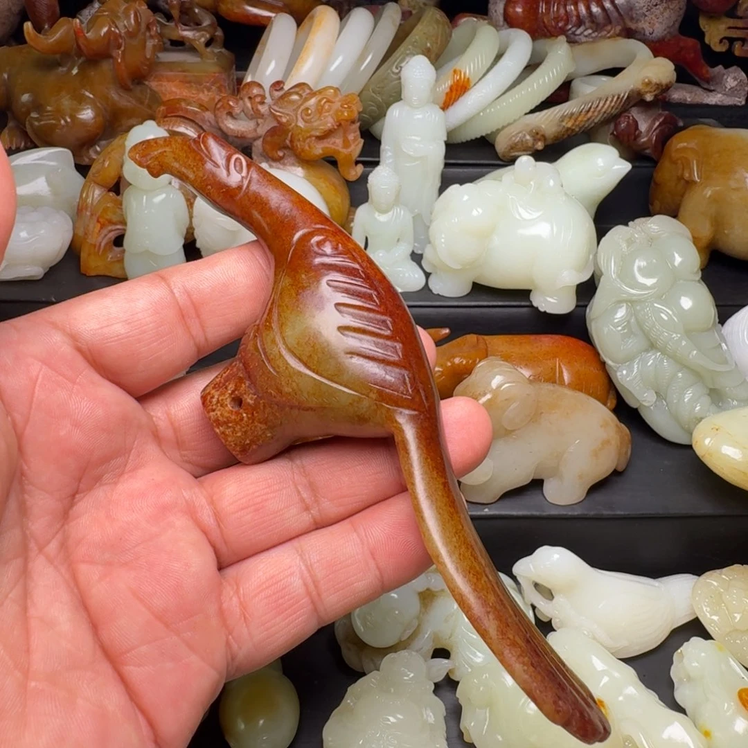 和田玉未镶嵌挂件，