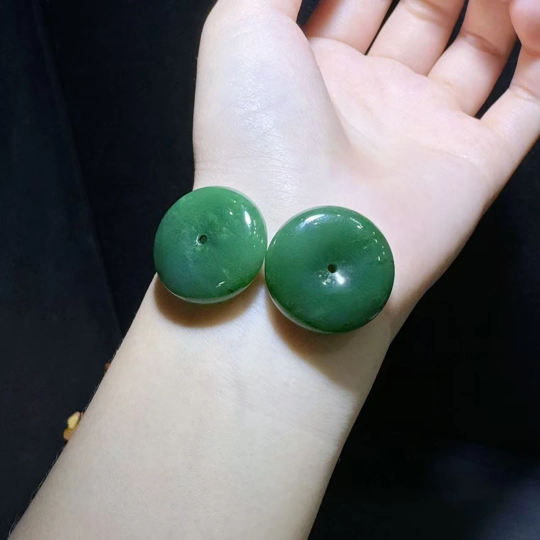 H4853（初心珠宝）和田玉碧玉平安扣吊坠-配扣头麻花链-多样性其一