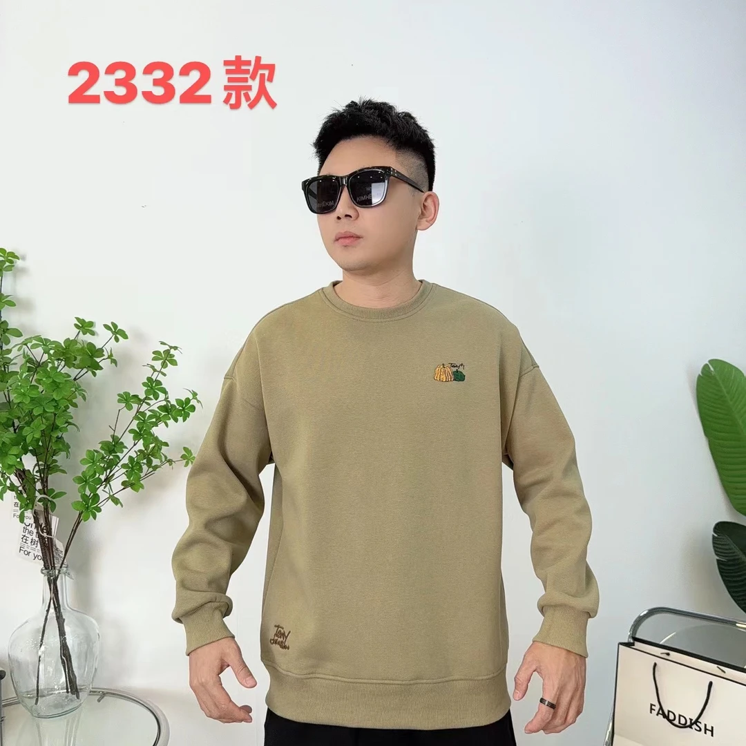 2332# 男士冬款加绒圆领卫衣