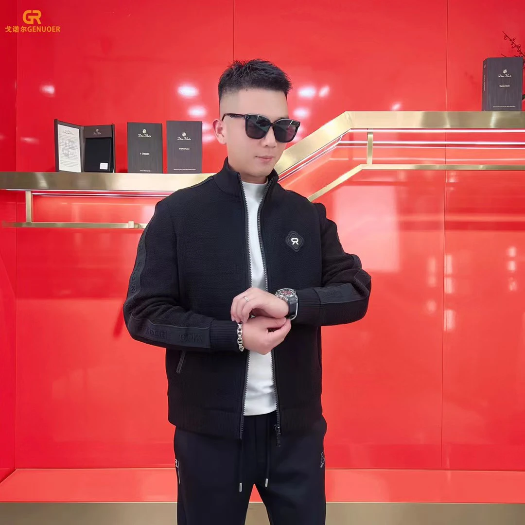 时尚高端轻奢立领男士夹克外套秋冬保暖商务休闲百搭