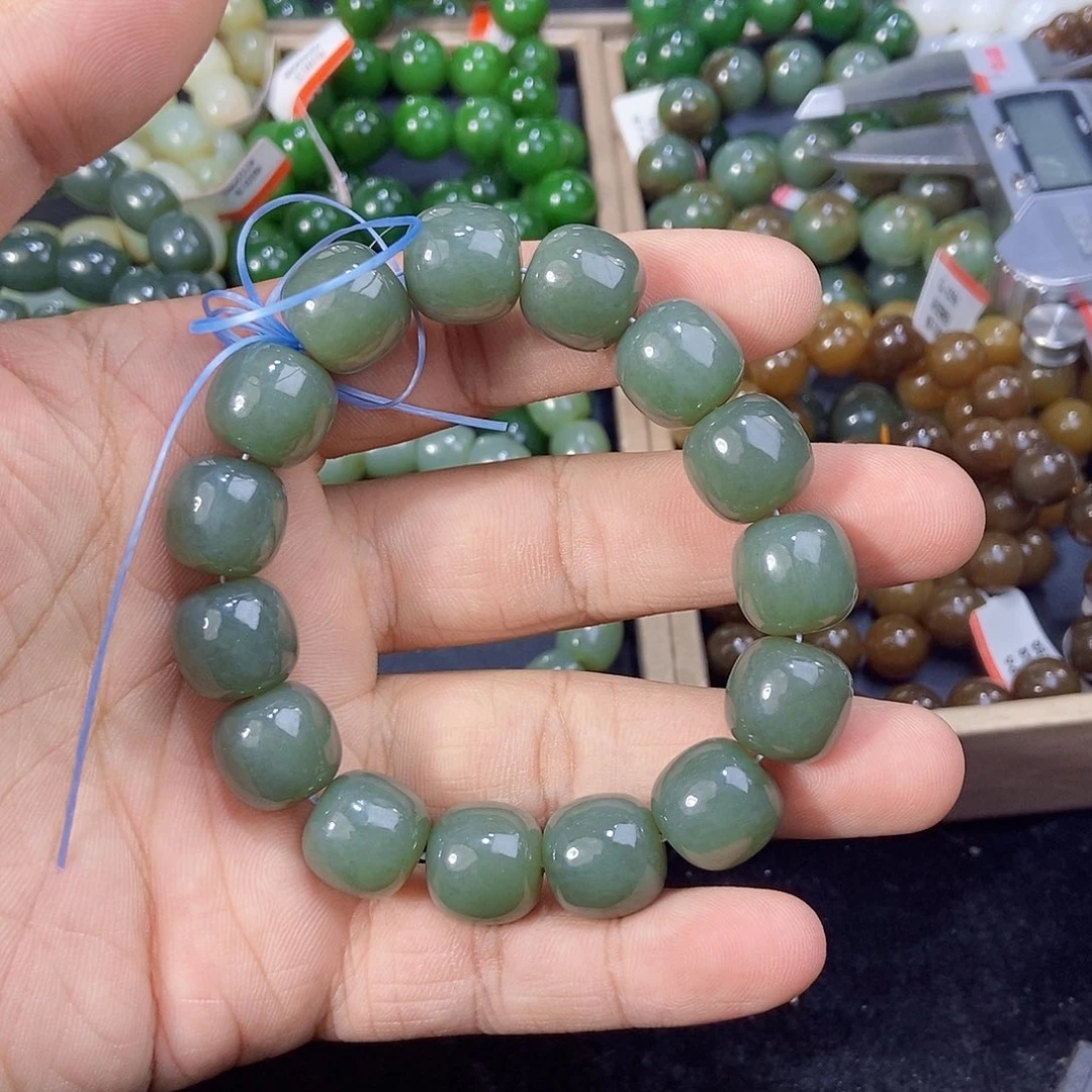 手串未镶嵌和田玉纯天然卡14新疆且末蓝手串多样性发一