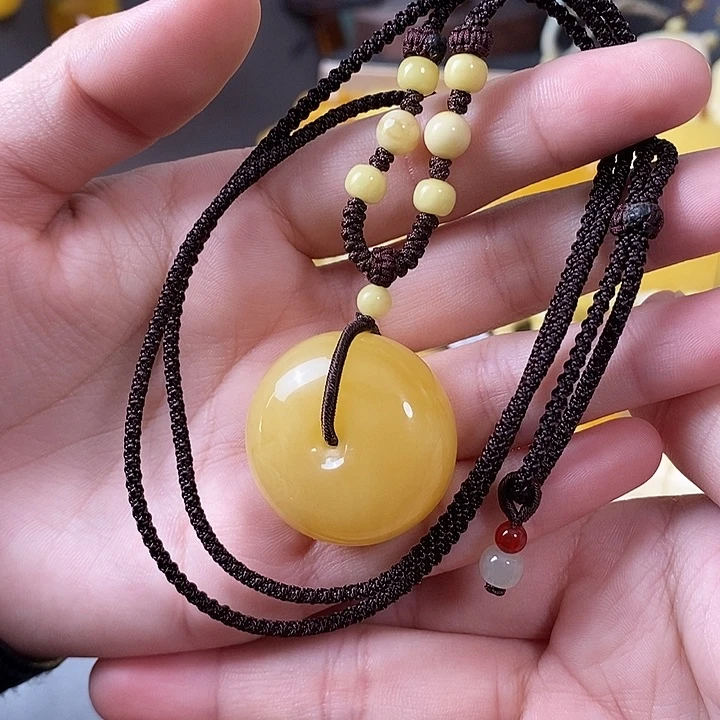 琥珀未镶嵌裸石平安扣