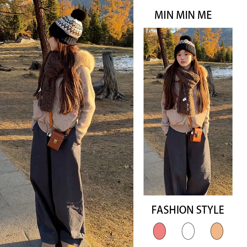 2025秋季新款设计感慵懒风时尚长袖外套女搭百搭休闲阔腿裤两件套