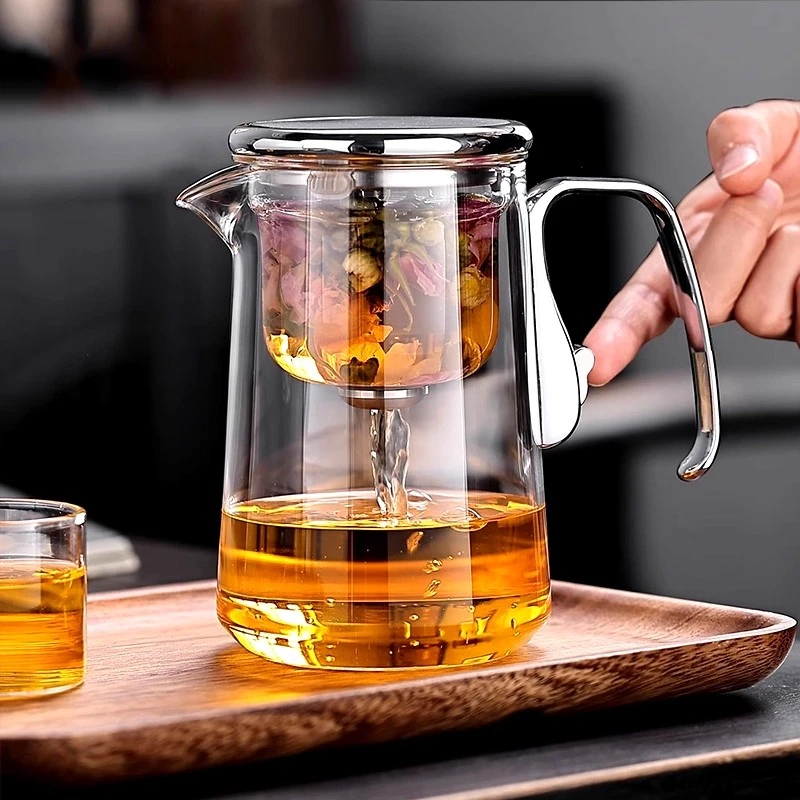 飘逸壶泡茶壶一键茶水分离杯高端按压式磁吸冲茶器过滤家用顶壶