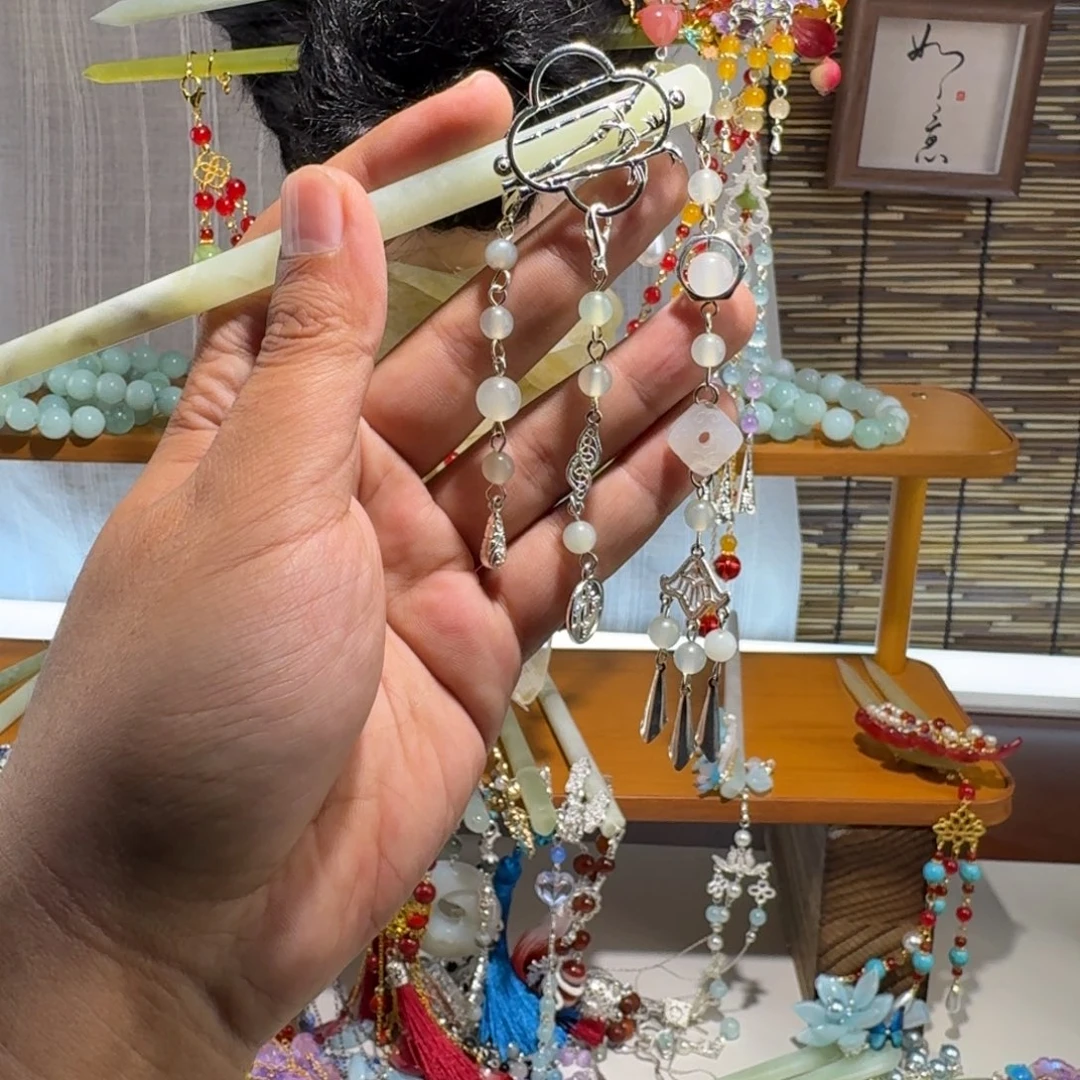 蛇纹石玉合金发饰