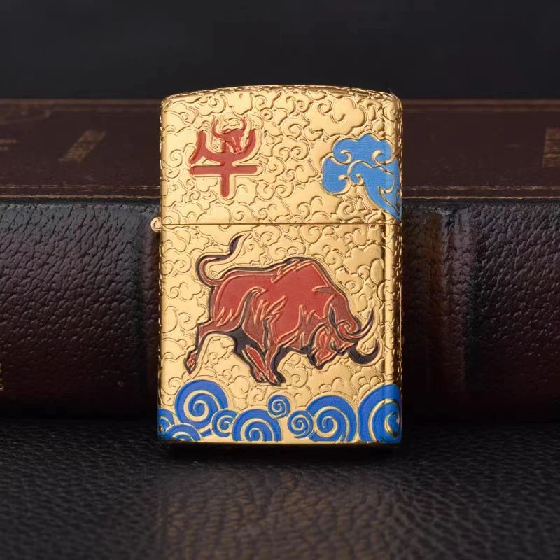 ZORRO佐罗【牛运当头金】煤油打火机高品质防风打火机
