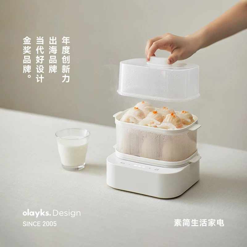 olayks立时畅销日韩蒸蛋器家用智能款迷你早餐机蒸鸡蛋宿舍小蒸锅