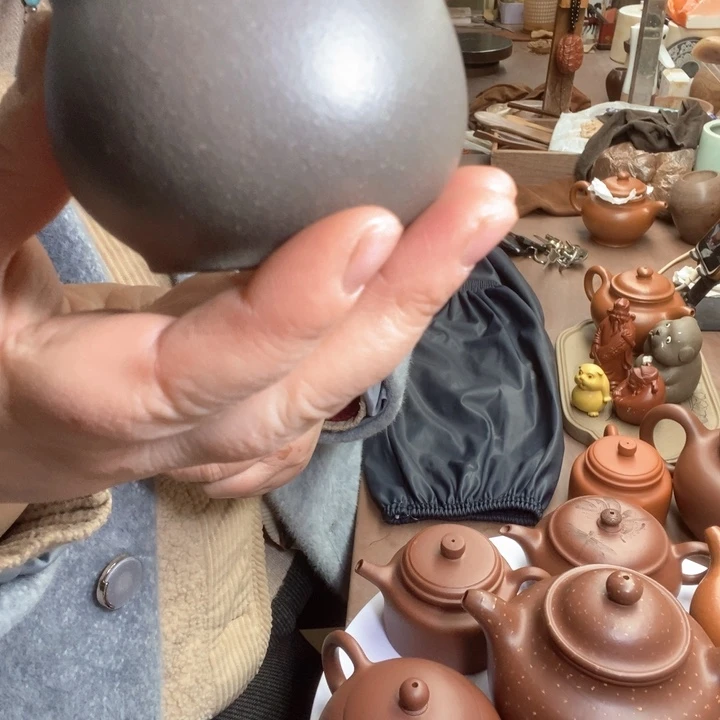 紫砂茶壶天晴泥杯子