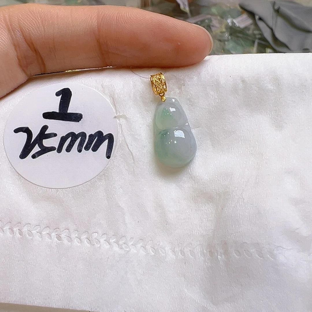 翡翠18K金镶嵌吊坠(不含链)翡翠