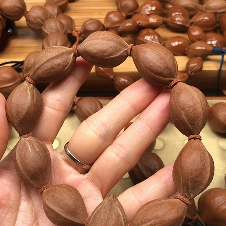 手串橄榄核梅林铁核18 X29边肚同尺老核