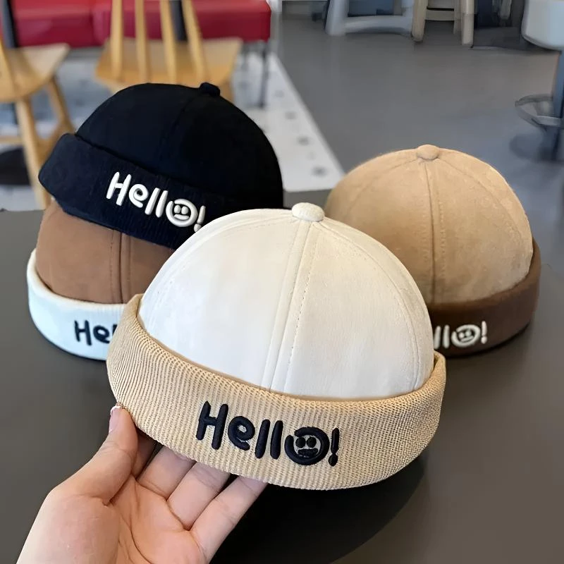 宝宝帽子韩版秋冬季男童个性字母地主帽婴儿休闲保暖时尚瓜皮帽子