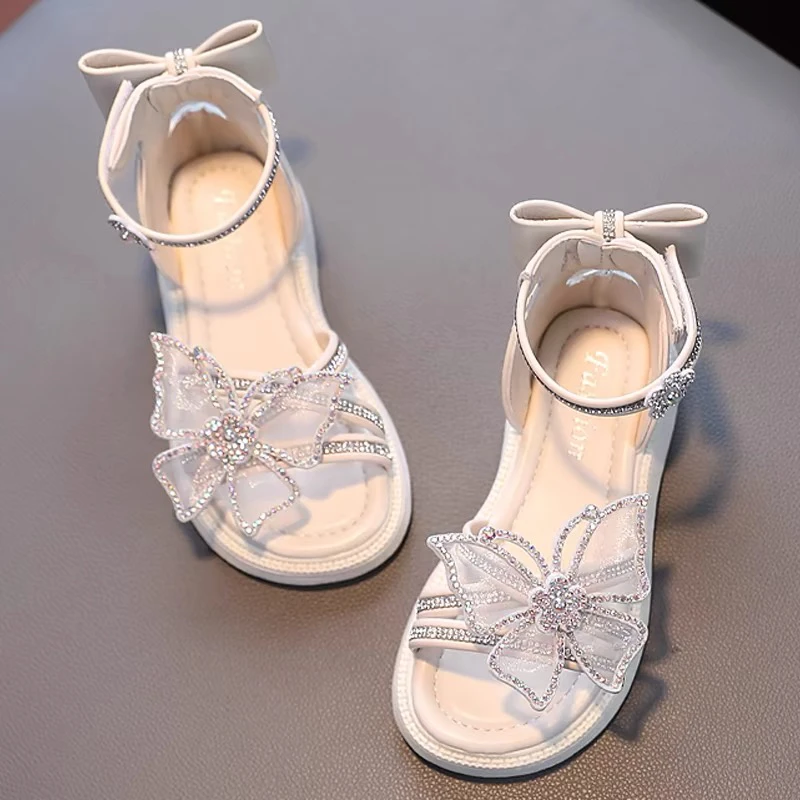 女童鞋凉鞋2025夏季新款儿童公主鞋女宝宝鞋子女孩水晶鞋夏款凉拖